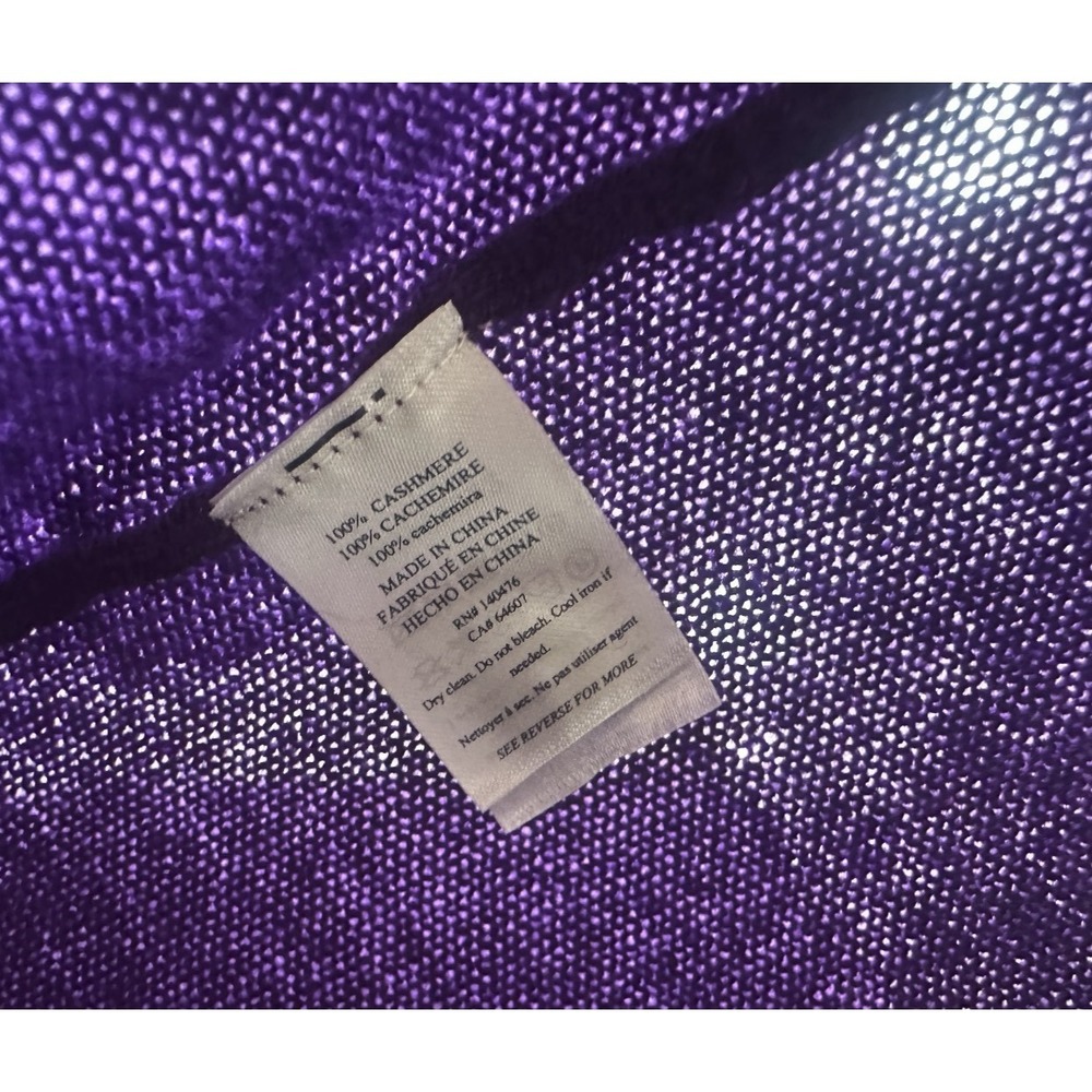 Faherty Cloud Cashmere Sweater Shirt Purple Button Front Medium Quiet Luxury - Picture 9 of 16